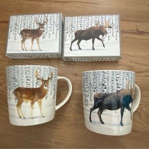 Deer and moose mugs- brand new!!